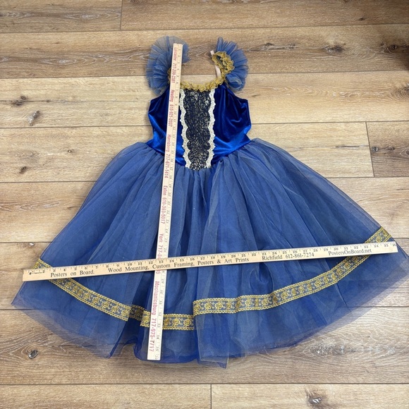 Classical Ballet Tutu Child XL Royal Blue Gold Trim Elegant Revolution Dancewear - Picture 3 of 16